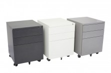 GMP3 Mobile Drawer Pedestals. Metal 2D1F Lockable. 460 W X 472 D X 610 H. Black, White, Silver, Charcoal